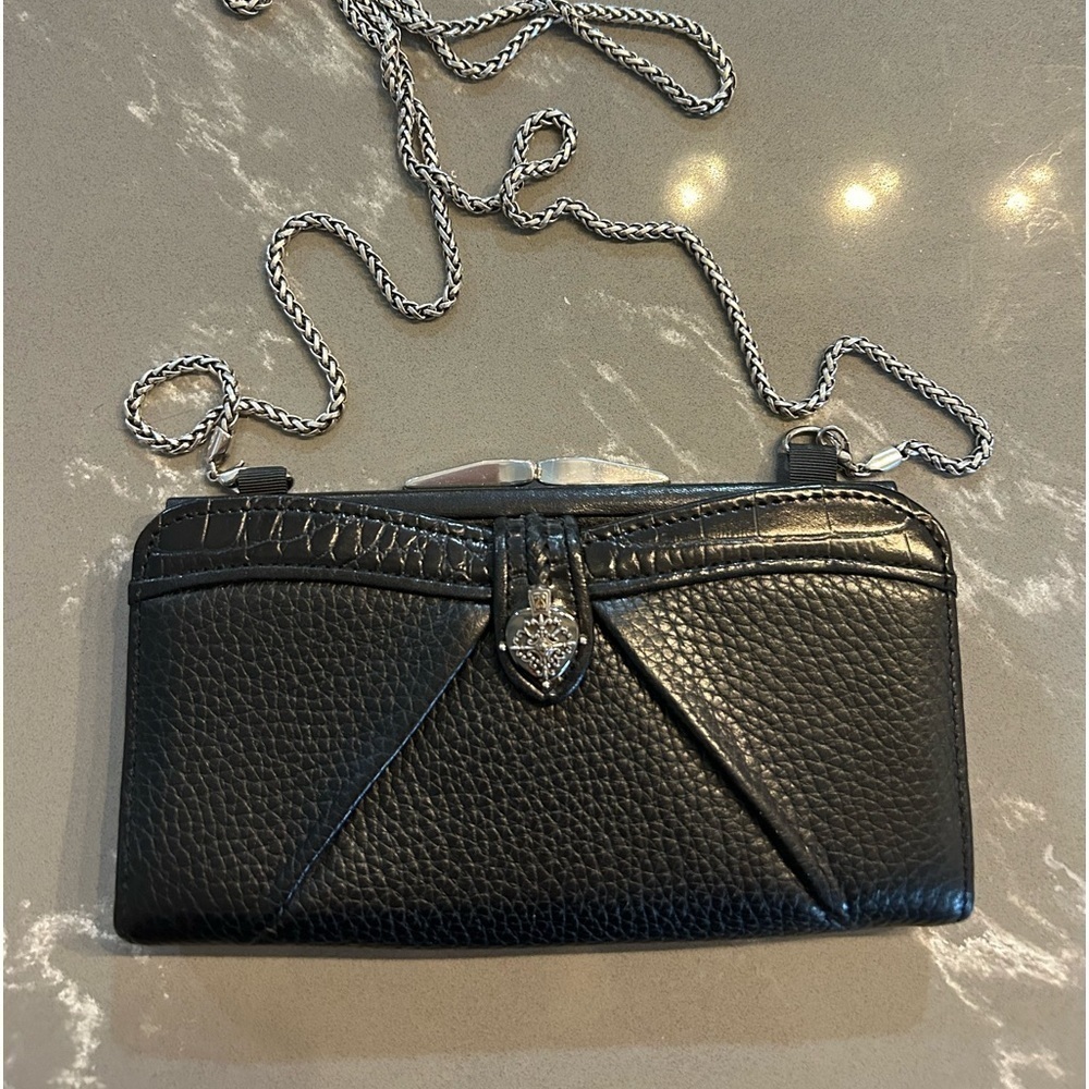 Brighton NWOT Black Lido‎ Heart crossbody wallet